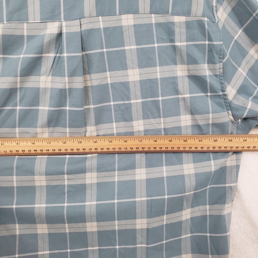 RSVLTS Shirt Men XL Blue Cream Plaid Borland Flannels Button Down Long Sleeve - Picture 6 of 11
